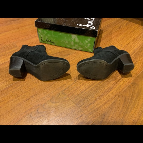 Sam Edelman Layla Black Suede Pull on Bootie - Picture 3 of 5